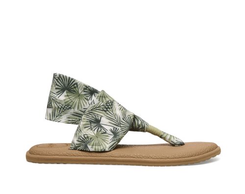Sandale Sanuk Yoga Sling 2 Tropical Vegan Femme - Vert Olive PUVTMO493